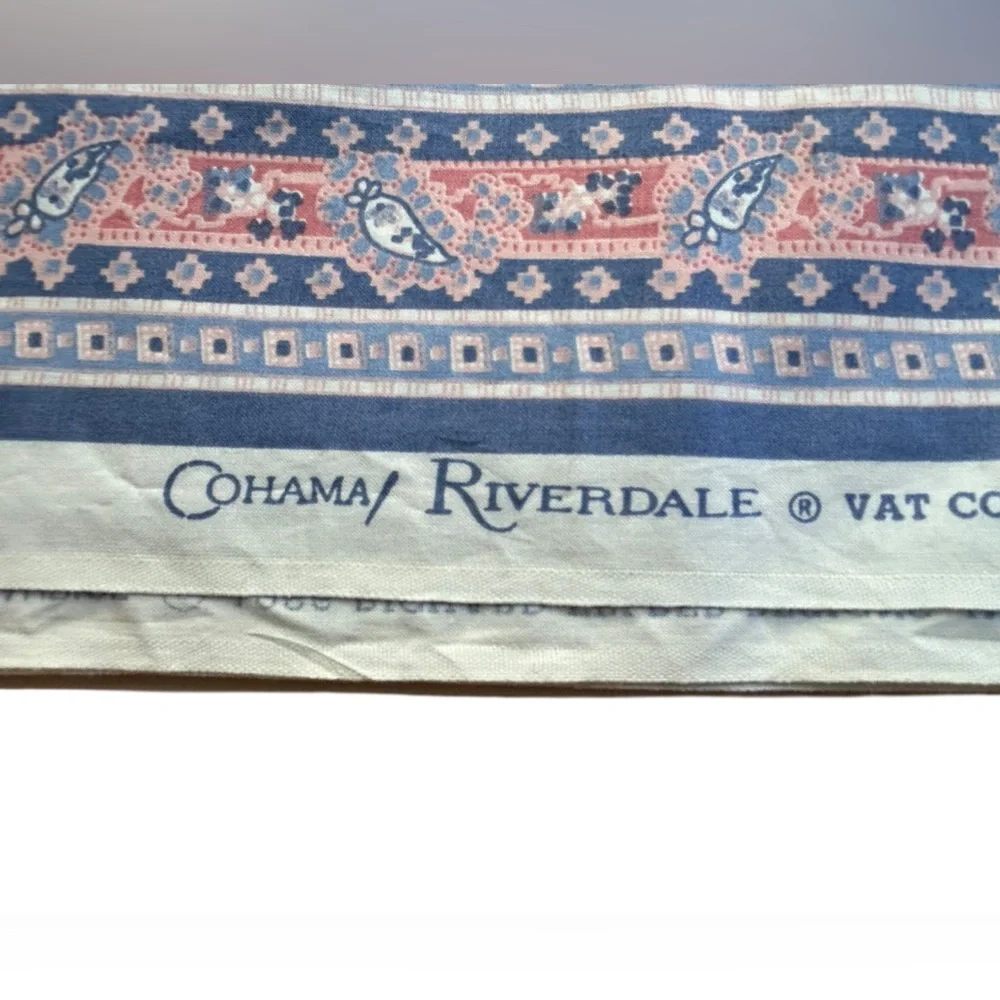 Cohama Riverdale Fabric Richard Felber Design Scotch Guard Blue Paisley 106 X 54